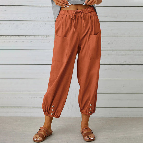 Damen Sommer Caprihose mit weitem Bein