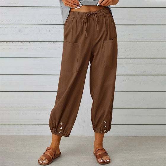 Damen Sommer Caprihose mit weitem Bein