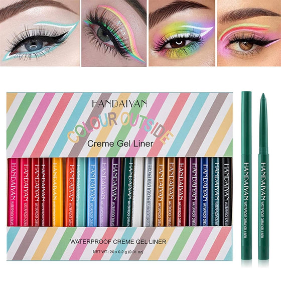 20 PCS farbige Eyeliner Stifte Set