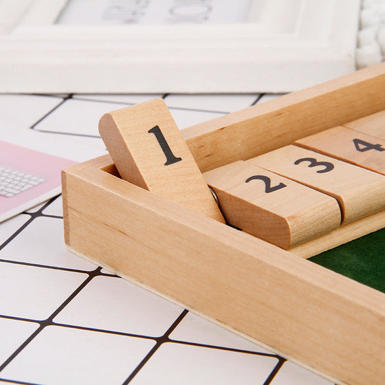 Shut The Box Game - Lustiges Tisch-Mathe-Spiel für Erwachsene und Kinder