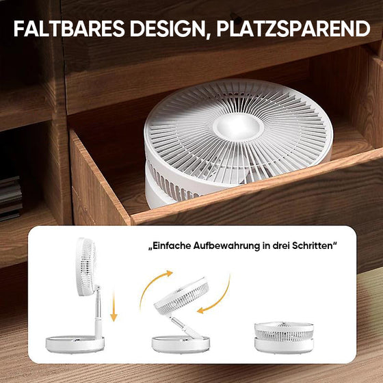 Tragbarer wiederaufladbarer faltbarer Teleskop-Bodenventilator