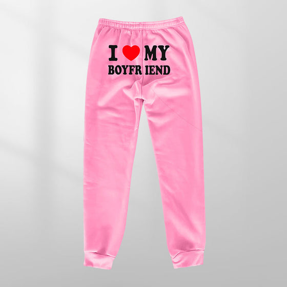 I LOVE MY BOYFRIEND Bedruckte Freizeit-Jogginghose