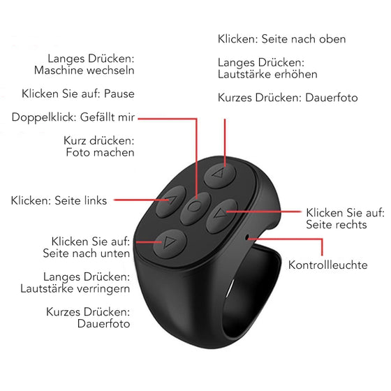 Kabellose Bluetooth-Fernbedienung mit Fingerspitzengefühl