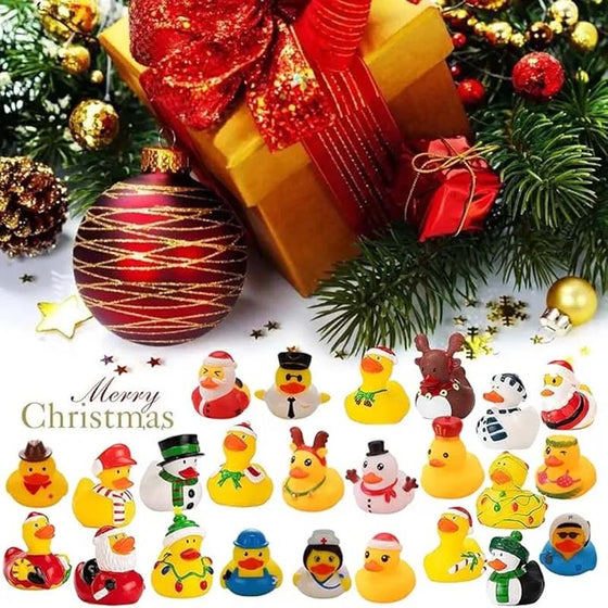 24-teiliger Weihnachts-Adventskalender mit Gummienten