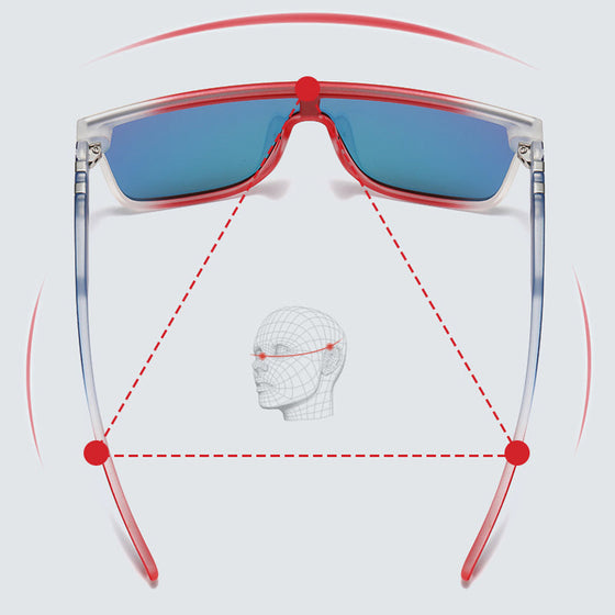 Sonnenbrille mit flachem Oberteil und Schildpatt-Muster