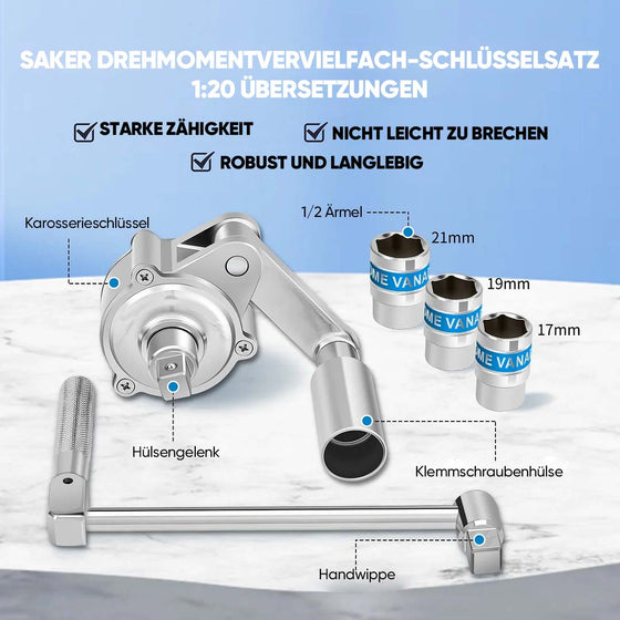 Praktischer Drehmomentvervielfältigungsschlüsselsatz