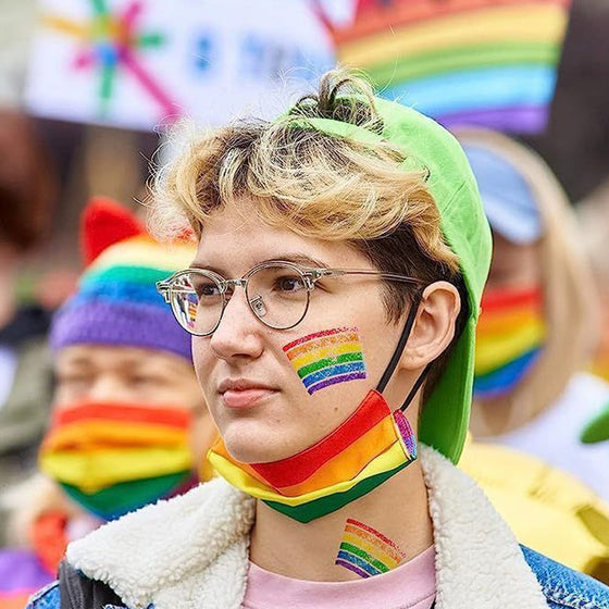 Regenbogen Gesicht Körperfarbe