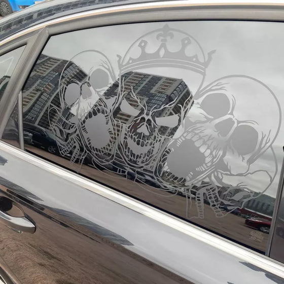 Autoscheibe Vollabdeckung Totenkopf Aufkleber