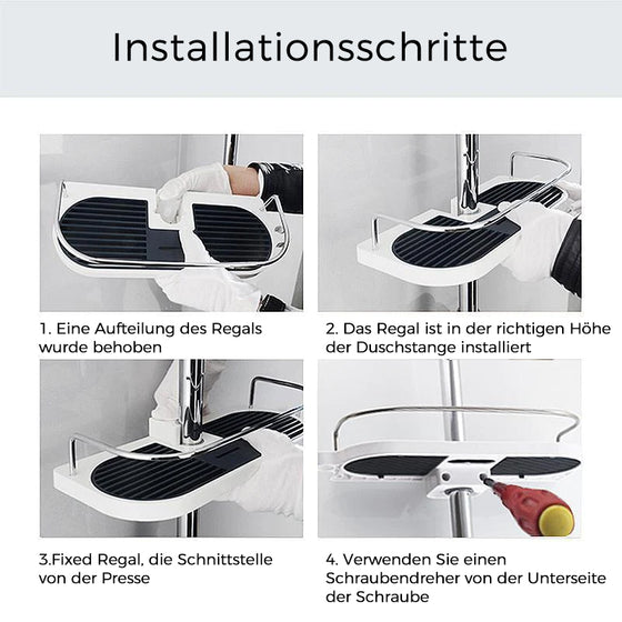 Multifunktionales Duschliftstangen-Lagerregal