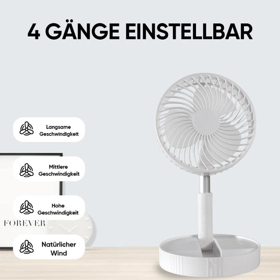 Tragbarer wiederaufladbarer faltbarer Teleskop-Bodenventilator