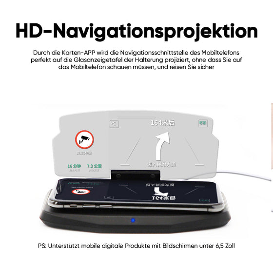 HUD-Navigationsprojektor mit kabelloser Aufladung