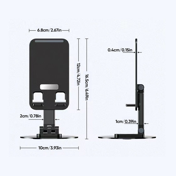 Faltbarer, um 360° drehbarer Pad-/Telefonhalter