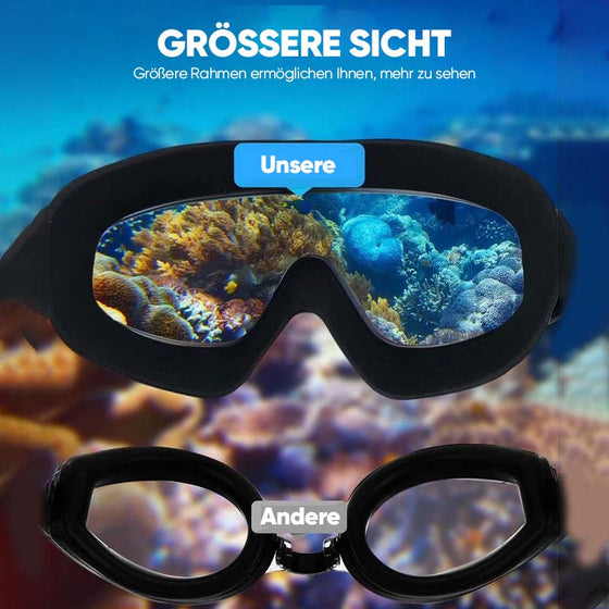 Weitwinkel-Schwimmbrille mit Antibeschlag-Effekt