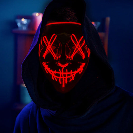 Gruselige Halloween Geistergesicht LED Lichtmaske