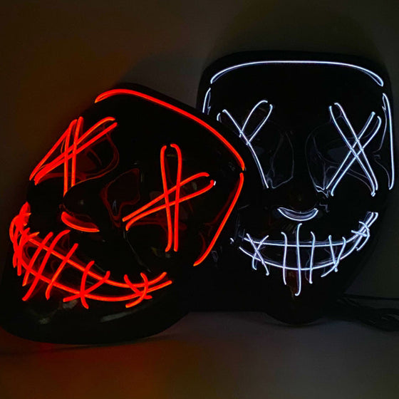 Gruselige Halloween Geistergesicht LED Lichtmaske