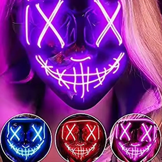 Gruselige Halloween Geistergesicht LED Lichtmaske