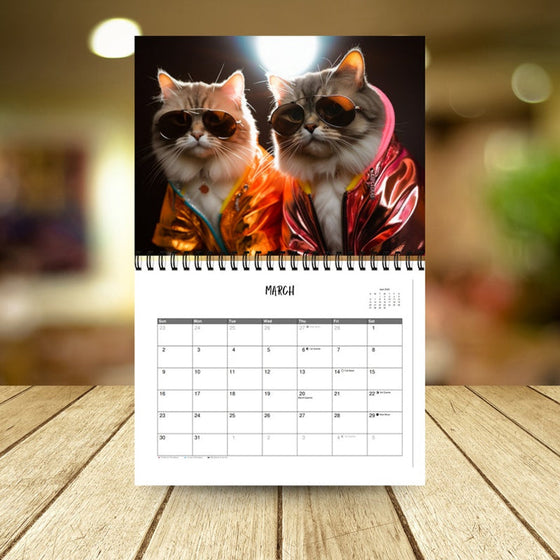 2025 Stylish Cats Kalender/Geschenk für Katzenliebhaber