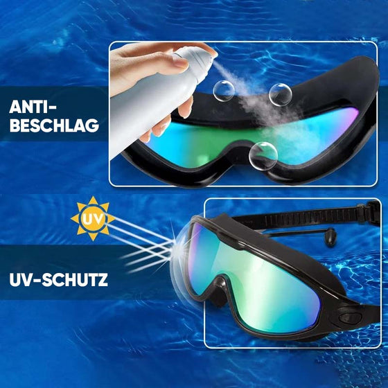 Weitwinkel-Schwimmbrille mit Antibeschlag-Effekt