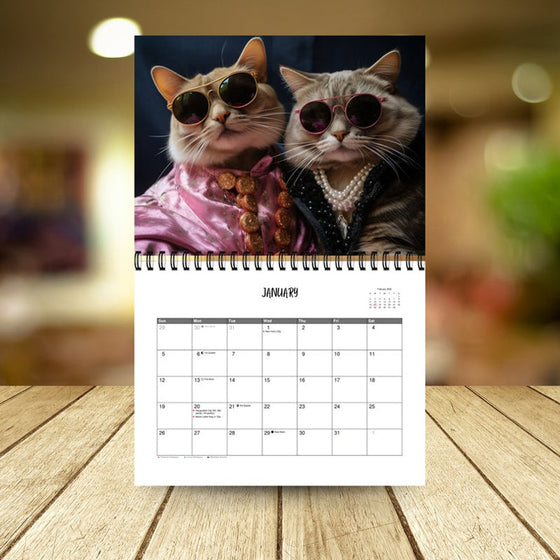 2025 Stylish Cats Kalender/Geschenk für Katzenliebhaber