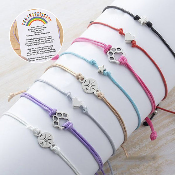 Erster Tag der Schule Armband und Karte Sets Student Geschenk von Lehrer