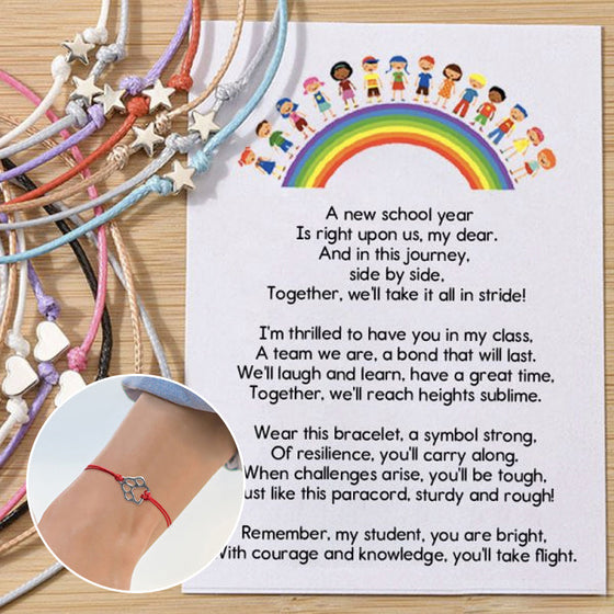 Erster Tag der Schule Armband und Karte Sets Student Geschenk von Lehrer