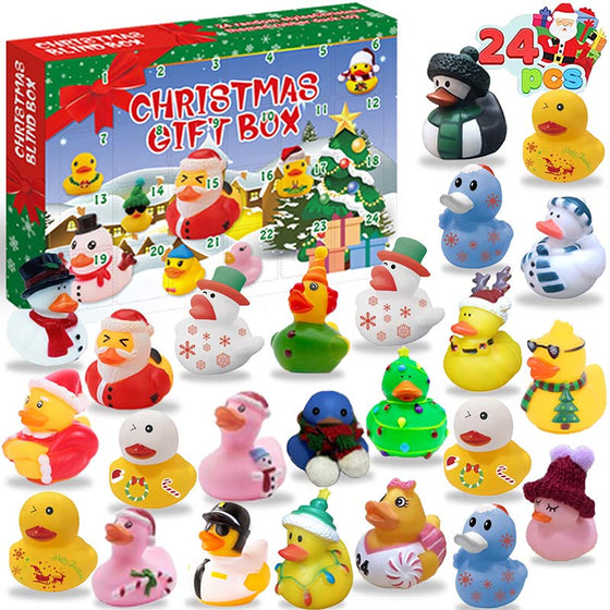 24-teiliger Weihnachts-Adventskalender mit Gummienten