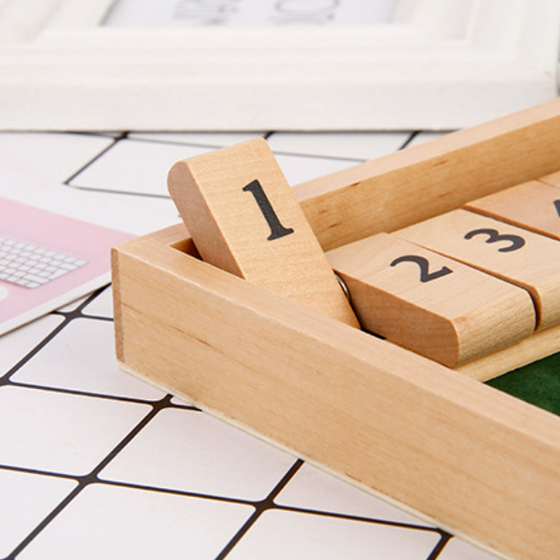 Shut The Box Game - Lustiges Tisch-Mathe-Spiel für Erwachsene und Kinder