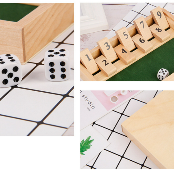 Shut The Box Game - Lustiges Tisch-Mathe-Spiel für Erwachsene und Kinder