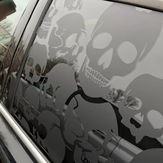 Autoscheibe Vollabdeckung Totenkopf Aufkleber