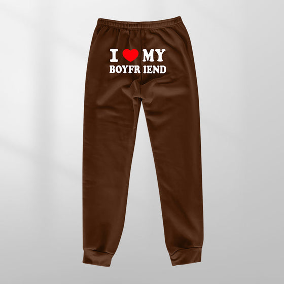 I LOVE MY BOYFRIEND Bedruckte Freizeit-Jogginghose