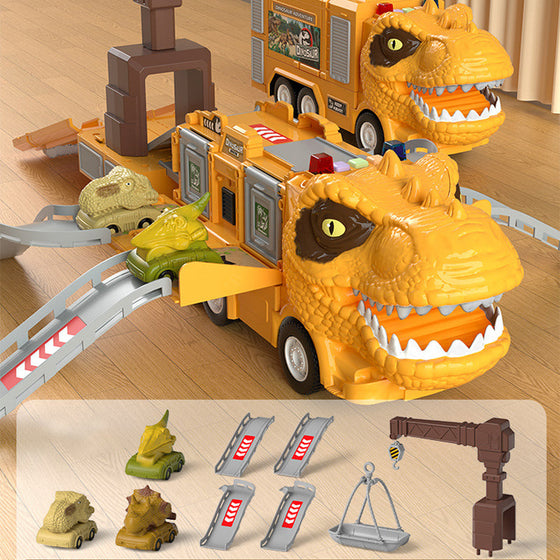 Neues Spielzeugset Dinosaurier-Transforming-Engineering-LKW-Strecke