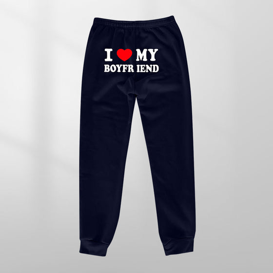 I LOVE MY BOYFRIEND Bedruckte Freizeit-Jogginghose