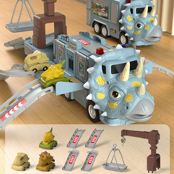 Neues Spielzeugset Dinosaurier-Transforming-Engineering-LKW-Strecke