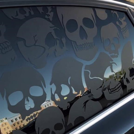 Autoscheibe Vollabdeckung Totenkopf Aufkleber