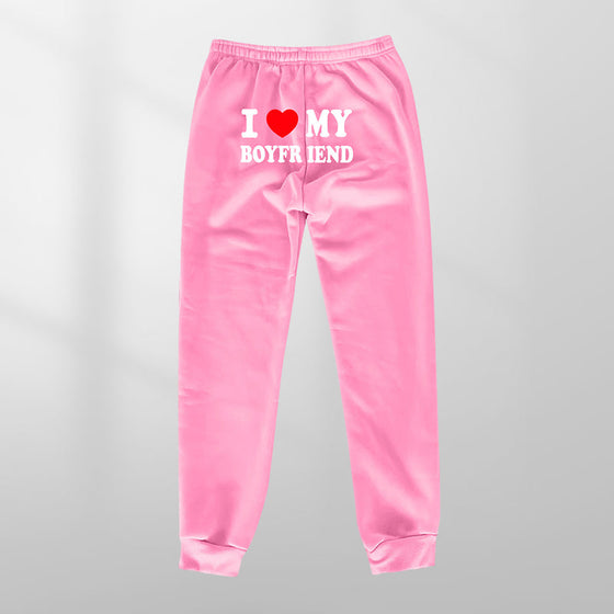 I LOVE MY BOYFRIEND Bedruckte Freizeit-Jogginghose