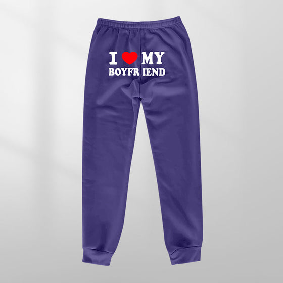 I LOVE MY BOYFRIEND Bedruckte Freizeit-Jogginghose