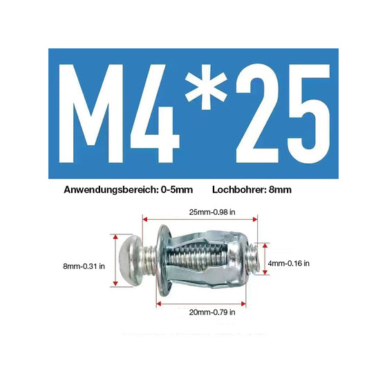 Expansionsschraube Blütenblattmutter (50 Stück)