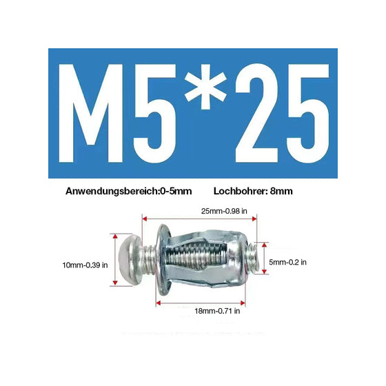 Expansionsschraube Blütenblattmutter (50 Stück)