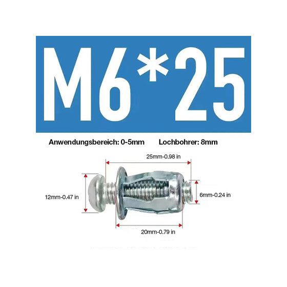 Expansionsschraube Blütenblattmutter (50 Stück)