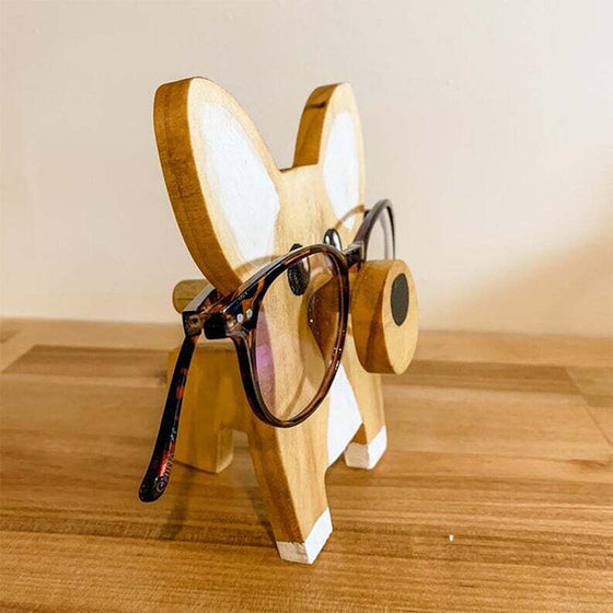 Handgefertigt mit Holzbrillenständer