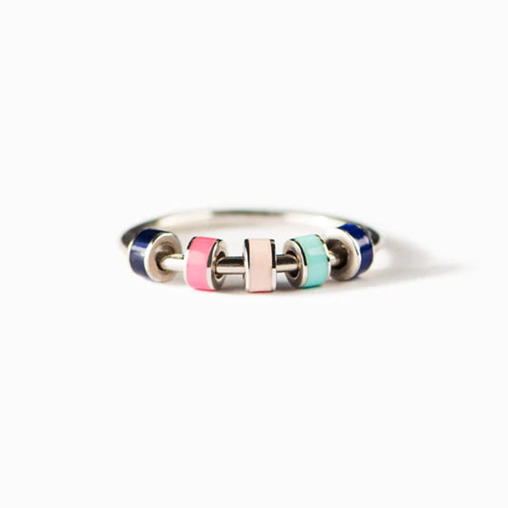 EMAILLE BEAD FIDGET RING