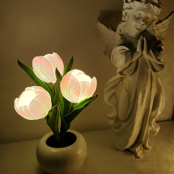 LED-Tulpen-Nachtlicht-Blumen-Tischlampe