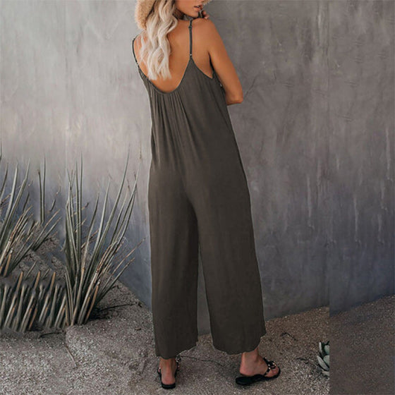 Lockerer, dehnbarer Cami-Jumpsuit