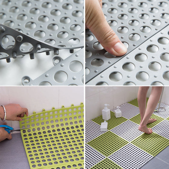 Bathroom PVC spliceable non-slip mat(4 Stück)