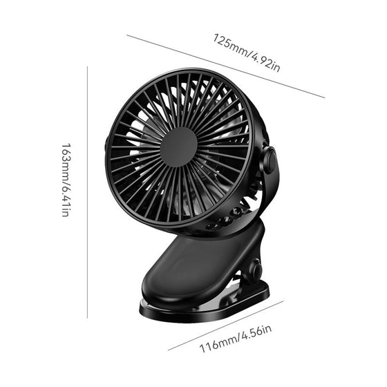 Wiederaufladbarer elektrischer Mini-Ventilator mit Clip-USB-Anschluss