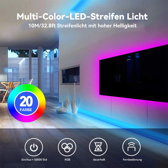 LED-Lichtstreifen-Kit für DIY-Dekoration