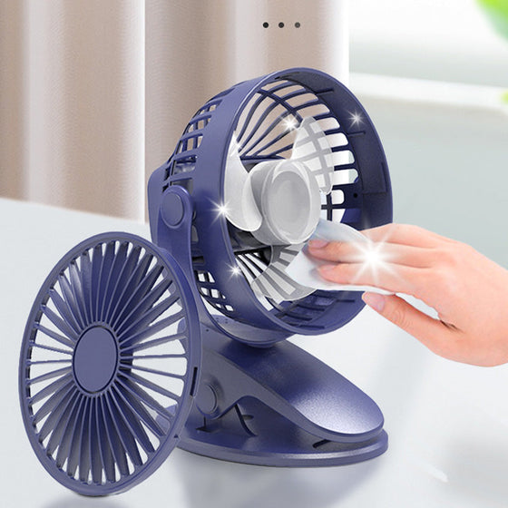 Wiederaufladbarer elektrischer Mini-Ventilator mit Clip-USB-Anschluss