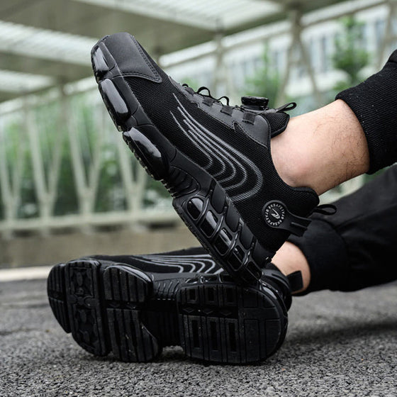 Schützende Sicherheits-Sneaker mit Stahlkappe und Drehschnalle
