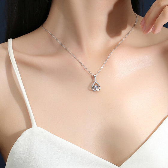 Sparkling Zirconia Heart Necklace