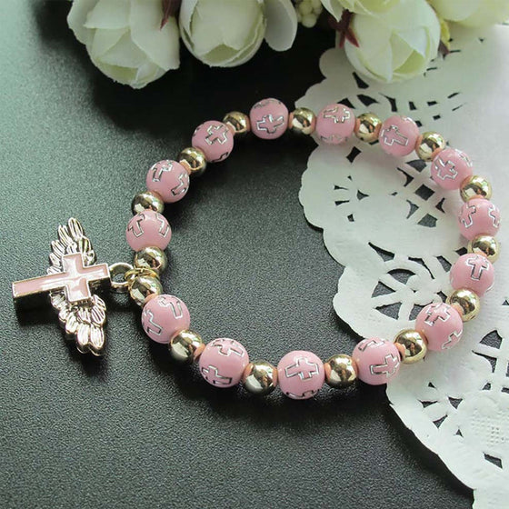 Angel Wing Cross Bracelet